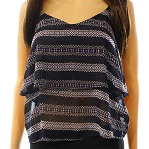 Nordstrom Painted Threads Navy Layered Cami